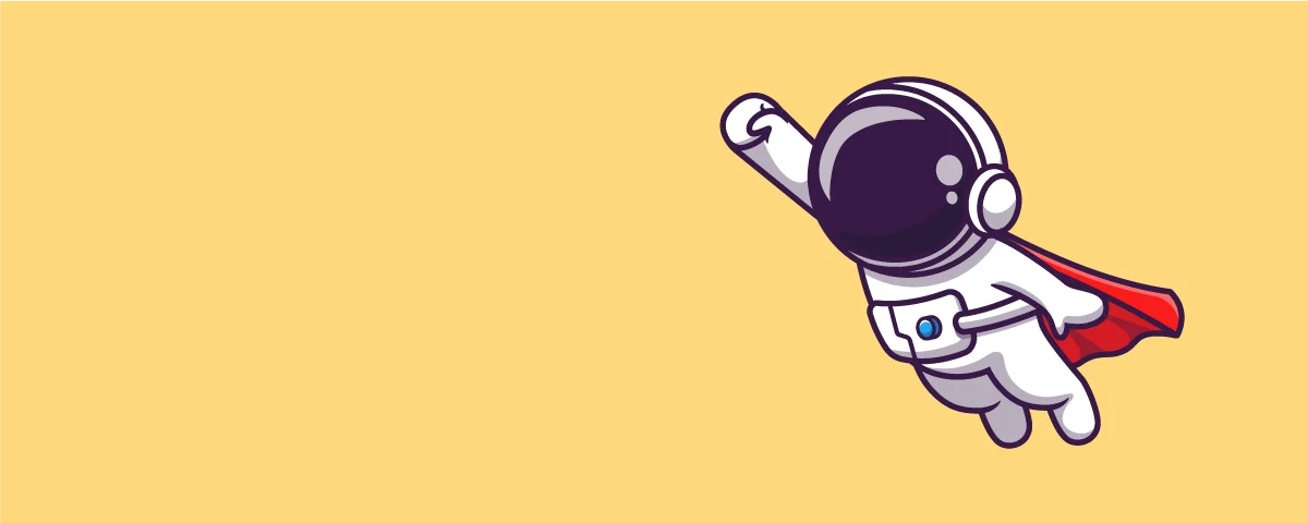 cute astronaut super flying