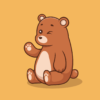 cute bear sitting cartoon