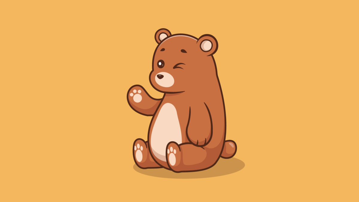 cute bear sitting cartoon