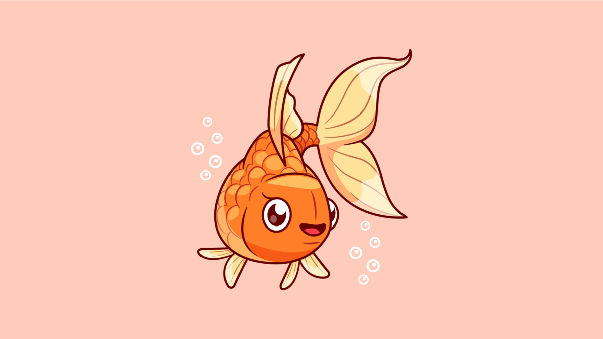 cute goldfish swimming cartoon
