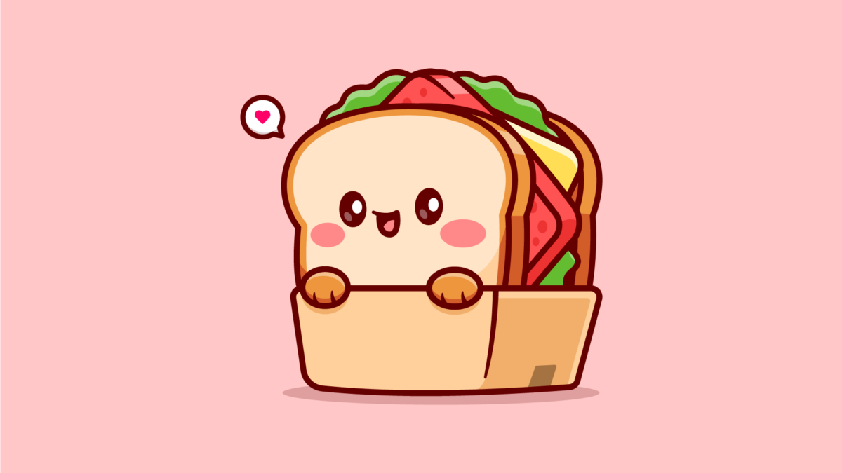 cute sandwich smiling cartoon