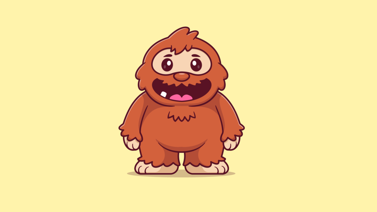 cute yeti standing cartoon